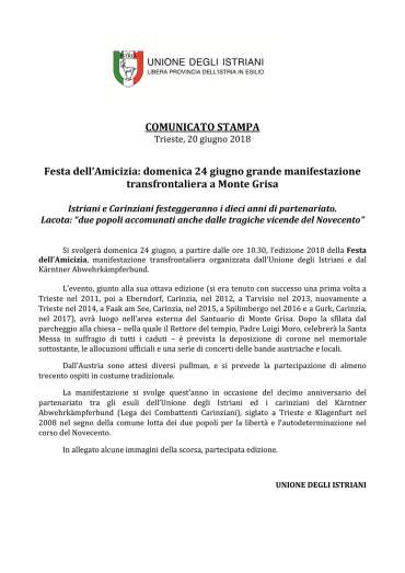 Festa dell’Amicizia 2018